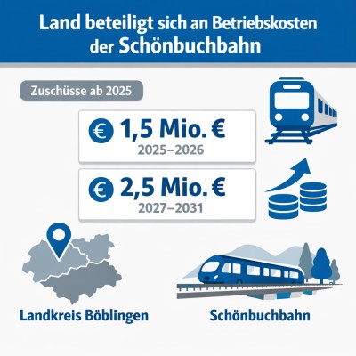 Land beteiligt sich an Betriebskosten der Schönbuchbahn